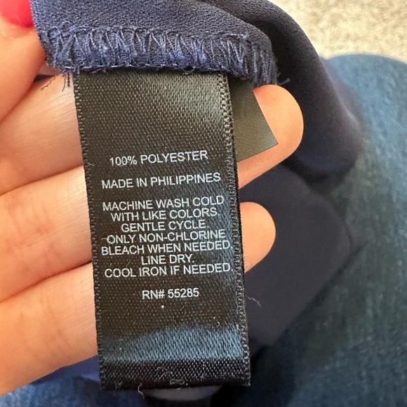 Express High Low Blue Short Sleeve Top Semi-Sheer Size Small - Picture 6 of 7